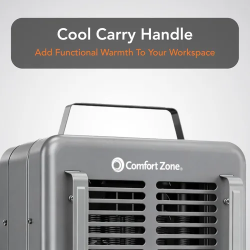 Miniatura 6 de Comfort Zone Calentador eléctrico portátil utilitario estilo Milkhouse de 1,500 vatios con termostato ajustable, protección contra Gris