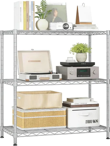 Miniatura 18 de Xcity Estantes de almacenamiento, estantería de metal resistente de 1 nivel, estante de alambre de acero ajustable de 350 libras para comerciales