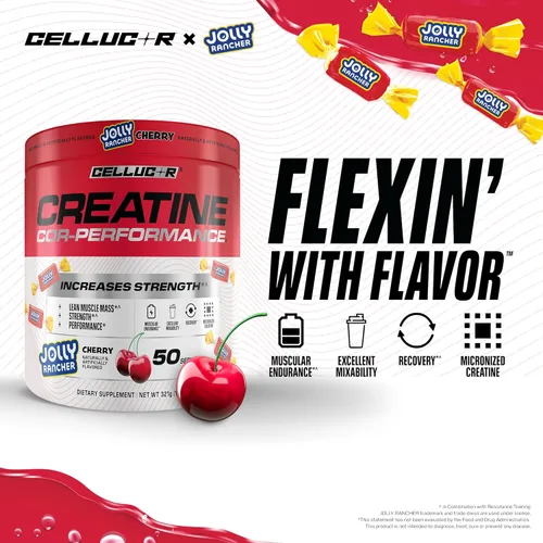 Miniatura 2 de Polvo de creatina Cellucor, sabor cereza Jolly Rancher - Aumenta la fuerza, masa muscular magra y la resistencia, creatina micronizada para una