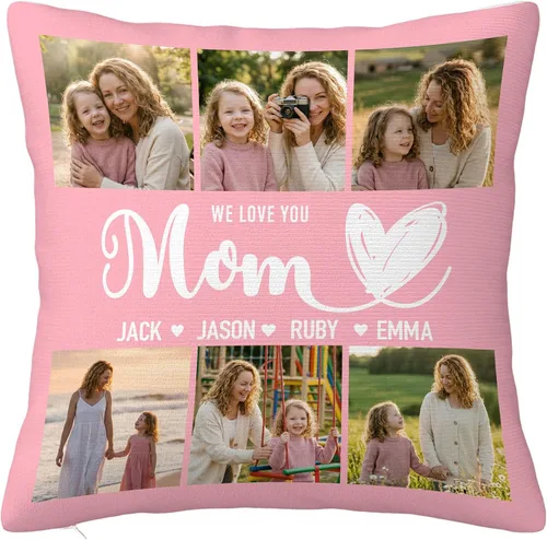 Miniatura 8 de Easycosy Almohada personalizada con texto de imagen, funda de almohada con foto, regalos personalizados para parejas, funda de cojín con foto, 4