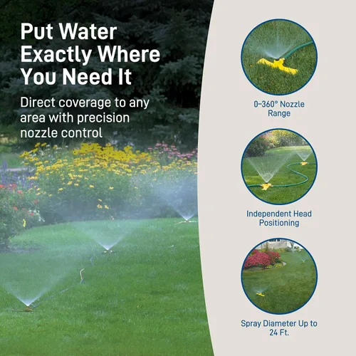 Miniatura 6 de Orbit - Sistema de riego de césped Port-a-Rain, kit automático de agua para plantas y jardín, 58092N, Verde