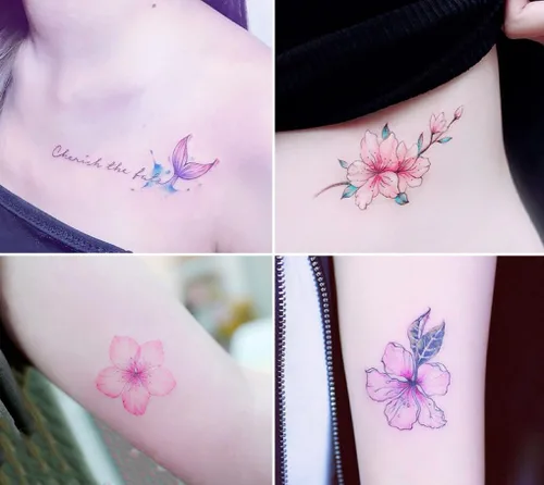 50 hojas de tatuajes temporales de flores 3D, rosas, mariposas y multicolor, estilo mixto, arte corporal, tatuajes temporales para mujeres, niñas o