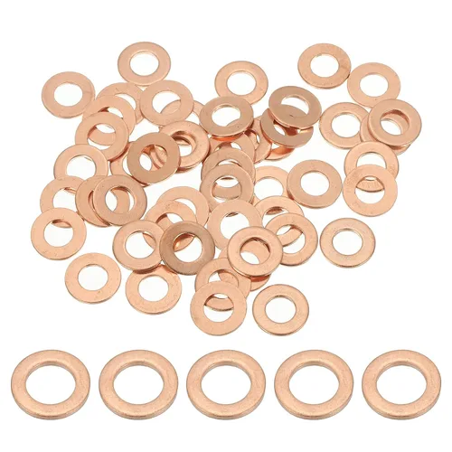 Miniatura 15 de PATIKIL Anilla de arandela de cobre M4, 25 piezas, 4mm ID 8mm OD 1mm de espesor, arandela plana métrica de sello de cobre para tornillos, pernos
