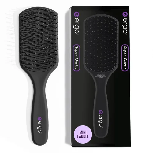ERGO Cepillo de Paleta Mini Súper Suave para Secado con Secador - Cepillos de Pelo para Mujeres con Cabello Grueso o Fino - Cepillo de Pelo Dual
