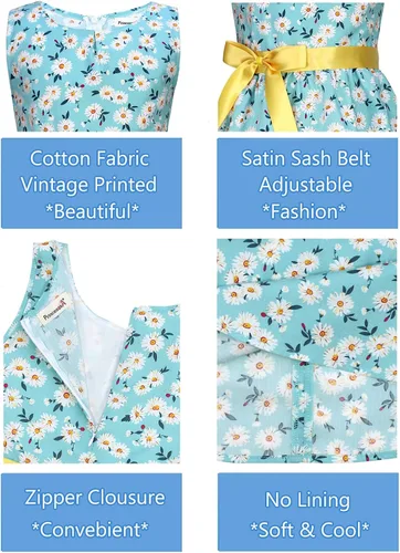 Miniatura 50 de Vestido de verano para niña, de algodón, con diseño floral