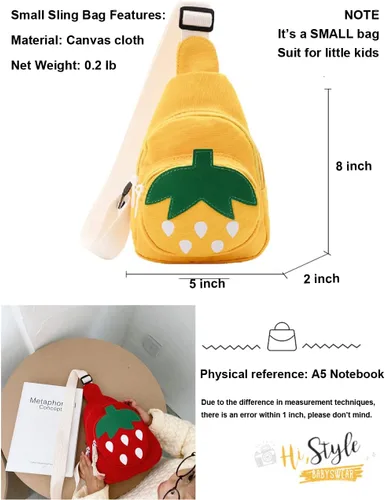 Miniatura 7 de Hiflyer Sling Bag Bolso de hombro Bolso de pecho, Mochila pequeña Bolsa de eslinga, Bolso Kawaii Mochila Kawaii Mochila Mochila Sling, Rojo Fresa