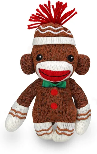 Miniatura 11 de Plushland Adorable calcetín de pan de jengibre de 6 pulgadas, perfecto para niños, adorno de Navidad de marionetas de color claro y vivo