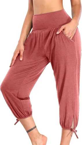 Miniatura 111 de Pantalones capri para mujer, estilo casual, de verano, elásticos, de cintura alta, pantalones de yoga, ajuste atlético, pantalones deportivos