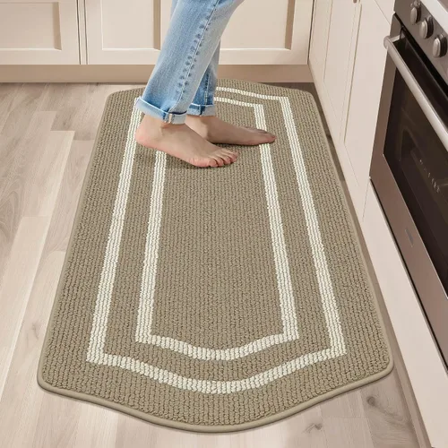 COSY HOMEER Alfombras y tapetes de cocina antideslizantes de 24 x 48 pulgadas, tapete de cocina lavable para suelo, resistente a las manchas, tapete