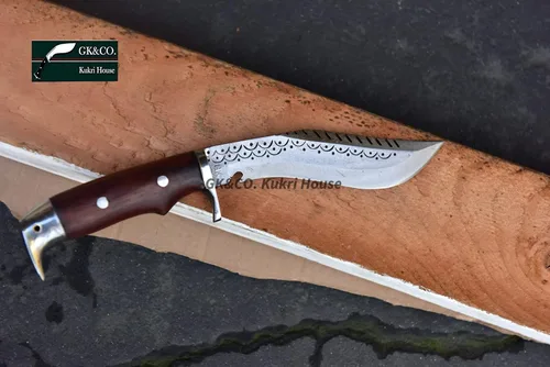 Miniatura 3 de GK&CO. Kukri House Auténtico Kukri/Khukuri hoja de 5 pulgadas dragón águila americana Kukri-mango de madera de espiga completa, funda de cuero