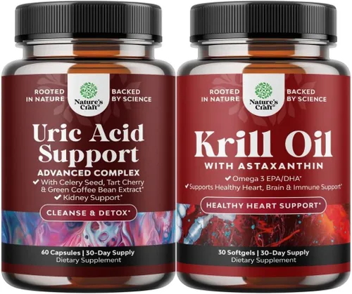Paquete de cápsulas blandas de aceite de krill antártico para limpieza y desintoxicación de ácido úrico a base de hierbas, limpieza diaria esencial