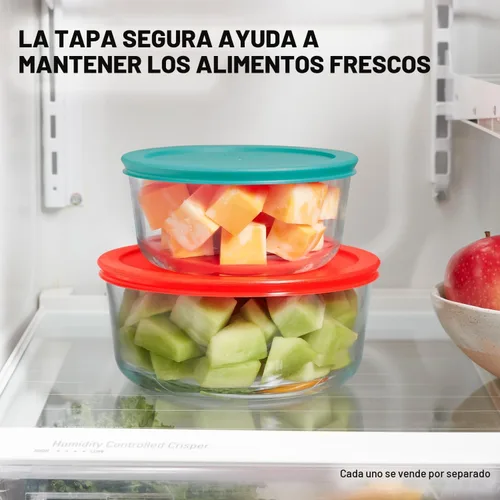 Miniatura 4 de Pyrex Simply Store (Paquete de 8) - Juego de 8 recipientes pequeños de vidrio para almacenamiento de alimentos, (1 y 2 tazas), recipientes