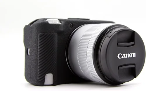 Miniatura 4 de Funda para cámara R50 V, textura premium de cuerpo completo de silicona suave funda protectora para Canon Eos R50 V R50V (negro)