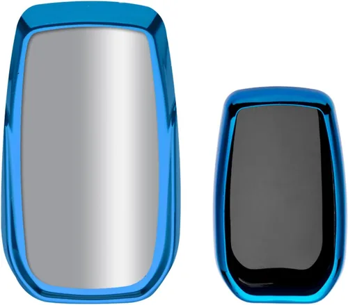 Miniatura 14 de x xotic tech Funda para llavero de ABS con patrón de fibra de carbono negra brillante, compatible con Toyota Land Cruiser, 4Runner Hignlander, Rav4