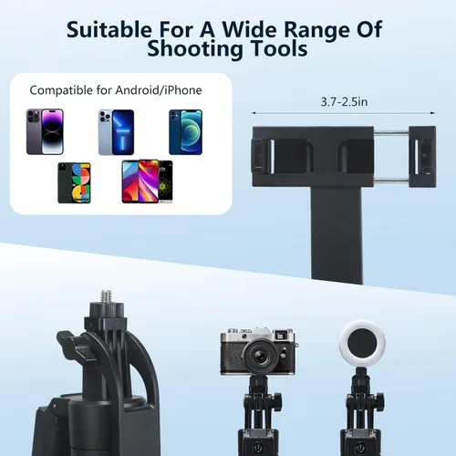 Miniatura 5 de Soporte de Trípode para Teléfono con Seguimiento Automático de Rostro Extensible, Compatible con Android/iPhone, Palos para Selfies con Rotación