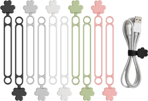 Organizador de cables de datos, bridas de silicona actualizadas 2026, organizador de cables reutilizable, organizador de cables elásticos multiusos