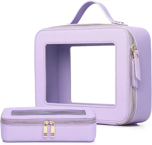 Miniatura 18 de Pinkmik Pequeña bolsa de maquillaje transparente, mini estuche para cosméticos, bolsa de aseo impermeable con cremallera, organizador de bolsos