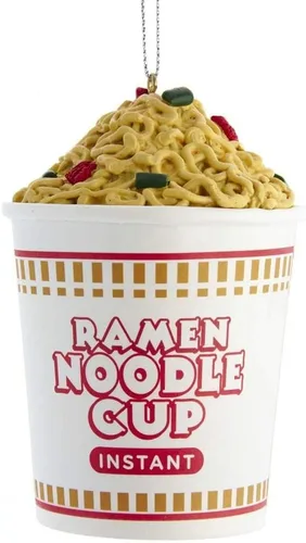 The Bridge Collection Adorno novedoso de fideos instantáneos, adorno de comida para taza de fideos ramen