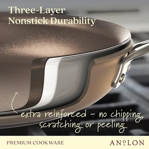 Miniatura 5 de Anolon Ascend - Sartén antiadherente anodizada dura, buena para todas las estufas (gas, parte superior de vidrio, eléctrica y de inducción), apta