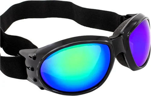 Miniatura 6 de Global Vision Eliminator - Gafas acolchadas para motociclismo, 2 pares, lentes negras con espejo verde y rojo