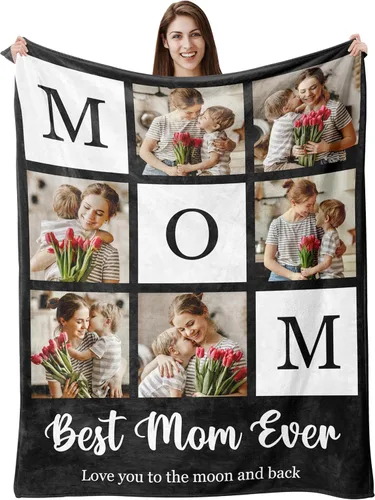 Miniatura 9 de Envío al día siguiente, manta personalizada con foto y texto impresos en EE. UU., cobijas con fotos personalizadas y mantas para lanzar, manta Foto