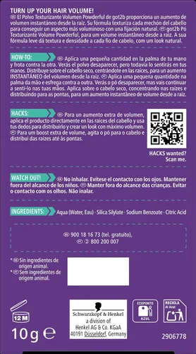 Miniatura 4 de Got2B Schwarzkopf POWDER'ful - Polvo texturizador unisex para raíces del cabello, para volumen instantáneo y refuerzo de raíces, vegano, 10g