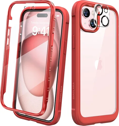 Miniatura 45 de Diaclara - Funda compatible con iPhone 11, carcasa resistente de cuerpo completo con protector de pantalla integrado sensible al tacto y Transparente