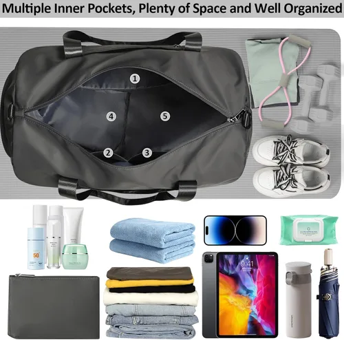 Miniatura 2 de Bolsa de gimnasio impermeable para mujer, bolsa de lona deportiva, bolsa grande de fin de semana para mujer, bonita bolsa de gimnasio para niñas