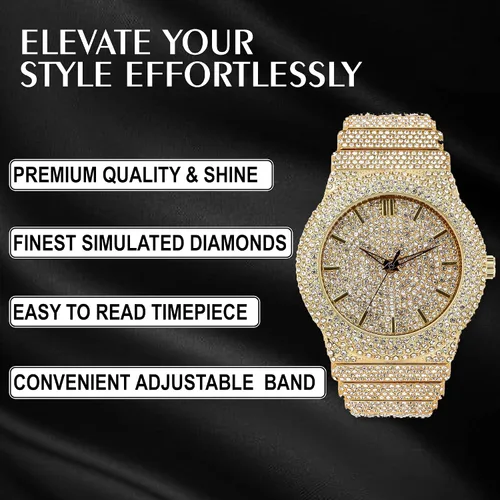 Miniatura 3 de ICE STAR Reloj de diamantes completamente incrustado para hombre, caja de 46mm