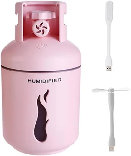 Miniatura 10 de TTPP Humidificador 3 en 1 con luz nocturna pequeño ventilador 10.1 fl oz portátil mini coche USB humidificador para el hogar coche dormitorio Azul