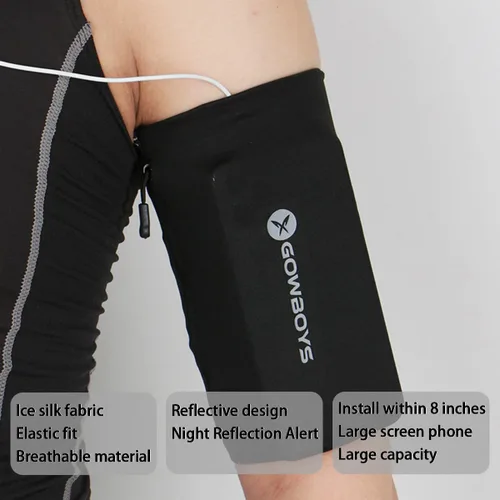 Miniatura 2 de Brazalete de teléfono para correr para hombres y mujeres, bandas universales para teléfonos de menos de 8 pulgadas, brazalete impermeable para Negro