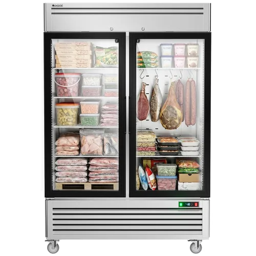 Miniatura 9 de Coolski Congelador comercial con puerta de vidrio individual, 21.8 pies cúbicos congelador vertical para helados y alimentos congelados, estantes
