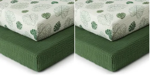 Miniatura 30 de Blissful Diary Sábanas de moisés de muselina para bebés, niñas y niños, de algodón suave bohemio, ajustadas para colchón rectangular ovalado de Sol