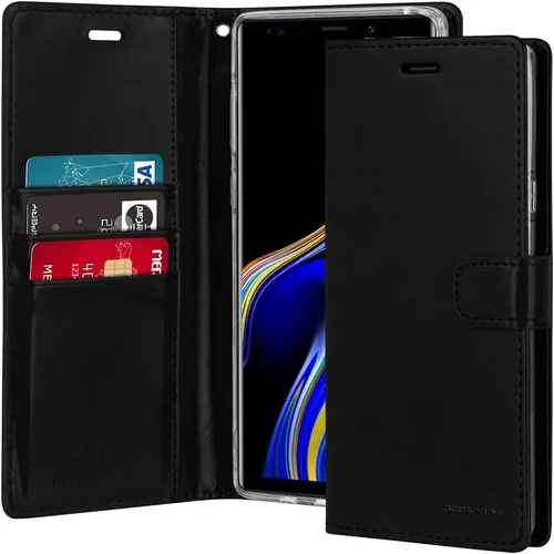 Miniatura 30 de GOOSPERY Blue Moon Wallet para Samsung Galaxy Note 10 Case (2019) Funda de cuero con tapa (Negro)