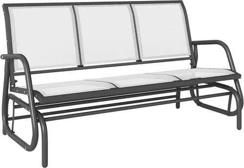 Miniatura 10 de Outsunny Banco planeador de patio para 3 personas, columpio para porche al aire libre con 3 asientos, tela de malla transpirable, marco de metal