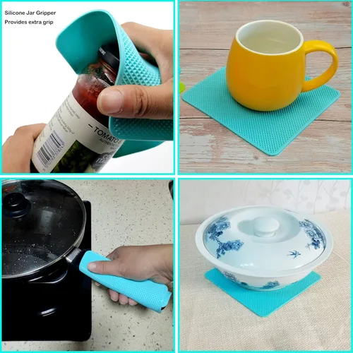 Miniatura 7 de Otstar 4 almohadillas de agarre para abridor de tarros para manos débiles mayores con artritis, abrepuertas de tapa de tarro de goma de silicona
