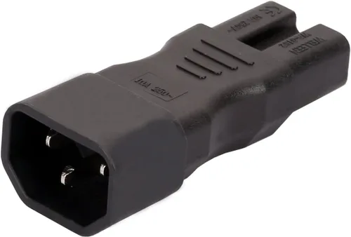 Adaptador de corriente IEC 320 C14 macho a C15 hembra, 10A 125/250V, convertidor de corriente IEC recto de 3 pines para PDU, UPS, servidor y equipos