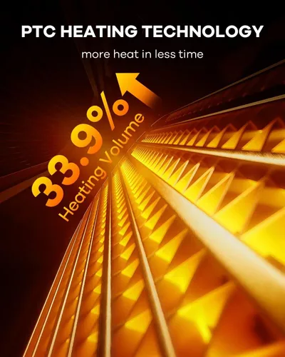 Miniatura 4 de Calentador de espacio, calentadores eléctricos portátiles de 1500 W para uso en interiores, oscilación de 50°, temporizador de 8 horas, 3 modos