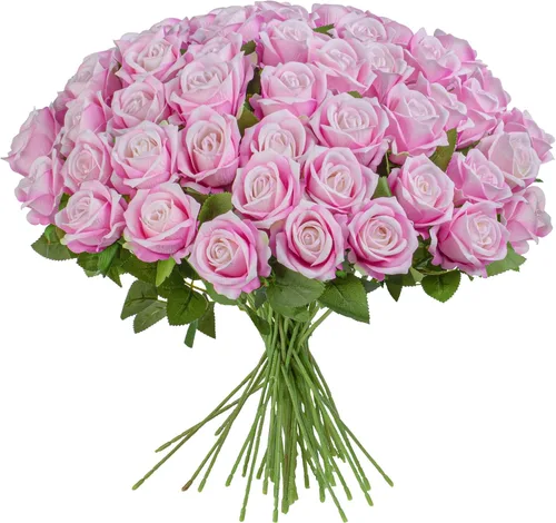 Miniatura 10 de Flores artificiales, rosas táctiles, ramo de rosas falsas, tallo de flores para centros de mesa de boda, corona de bricolaje, decoración del hogar