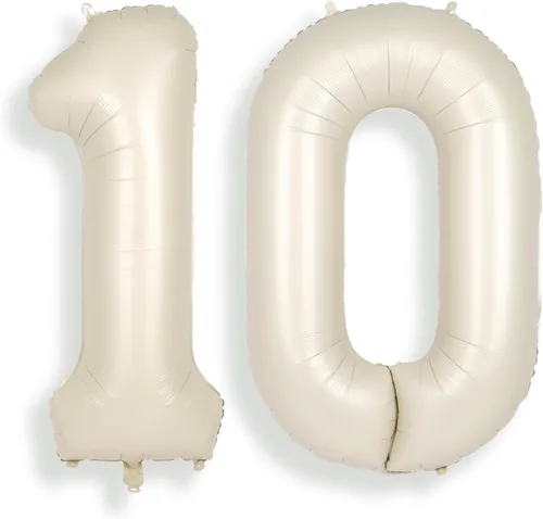 Miniatura 15 de SUWEN Globos de helio grandes de 102 cm (40 pulgadas) con letra S en color crema. Globos grandes de papel de aluminio con letra en helio, de A a Z.