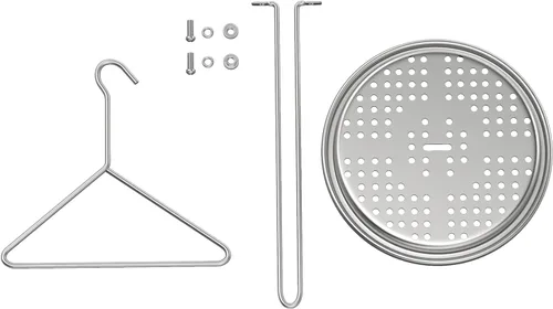 Miniatura 5 de Kit de accesorios para freidora de pollo de pavo, soporte para pollo con gancho elevador de mango de alambre cromado, estante vertical para asar