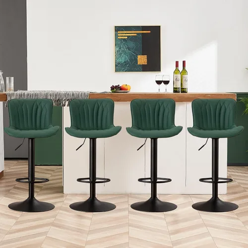 Miniatura 28 de YOUNIKE Juego de 2 taburetes de bar marrones modernos giratorios de altura de mostrador con respaldo alto ajustable para cocina, taburetes de bar