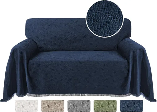 Miniatura 11 de Turquoize - Funda para sofá de algodón de color gris, protector para sofá, funda para sofás, fundas para sofá seccional lavables para perros