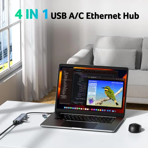 Miniatura 2 de Acer Adaptador USB a Ethernet, Hub USBC Ethernet 1Gbps con 3*USB 3.0, Disipación de Calor de Aluminio, Sin Necesidad de Controlador, Adaptador USB a