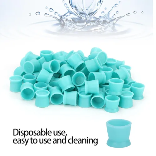 Miniatura 2 de Paquete de 300 vasos desechables de silicona para tatuajes, suministros de grado profesional para cejas, delineadores de ojos, pigmentos de labios