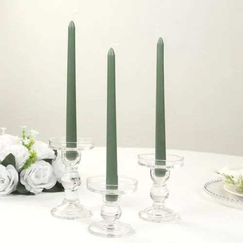 Miniatura 40 de Efavormart 12 Pack 11" Velas cónicas de cera de parafina de rosa mate de color oro rosa de alta calidad, velas de cena largas sin aroma, con mecha