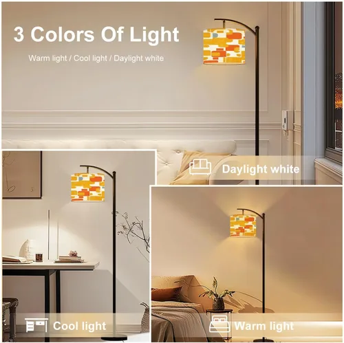 Miniatura 6 de Arc Floor Lamp Aesthetic mid century seamless retro design Decorative 50 s 60 s 70 s Tall Standing Lamp Modern Dimmable with Remote Adjustable Drum