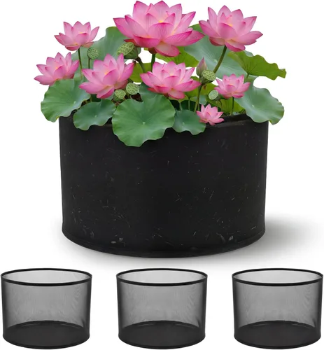 Miniatura 7 de 4 bolsas grandes de plantación de estanques acuáticos de 10 x 12 pulgadas, macetas de tela reutilizables para plantas acuáticas de 5 galones