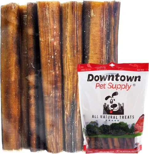 Miniatura 10 de Downtown Pet Supply Bully Sticks - Golosinas dentales y masticables para perro, tiras de carne natural premium de 6 y 12 pulgadas, extra gruesas