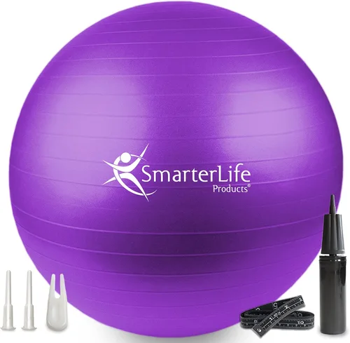 Miniatura 11 de SmarterLife - Pelota de yoga y ejercicio para fitness, equilibrio, estabilidad o embarazo, pelota para entrenamiento de tronco y terapia física